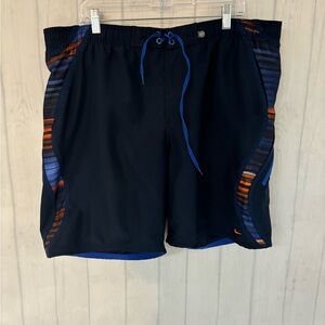 Nike Mens Board Shorts Size XL Blue Orange Swim Trunks Beach Vacation Po…